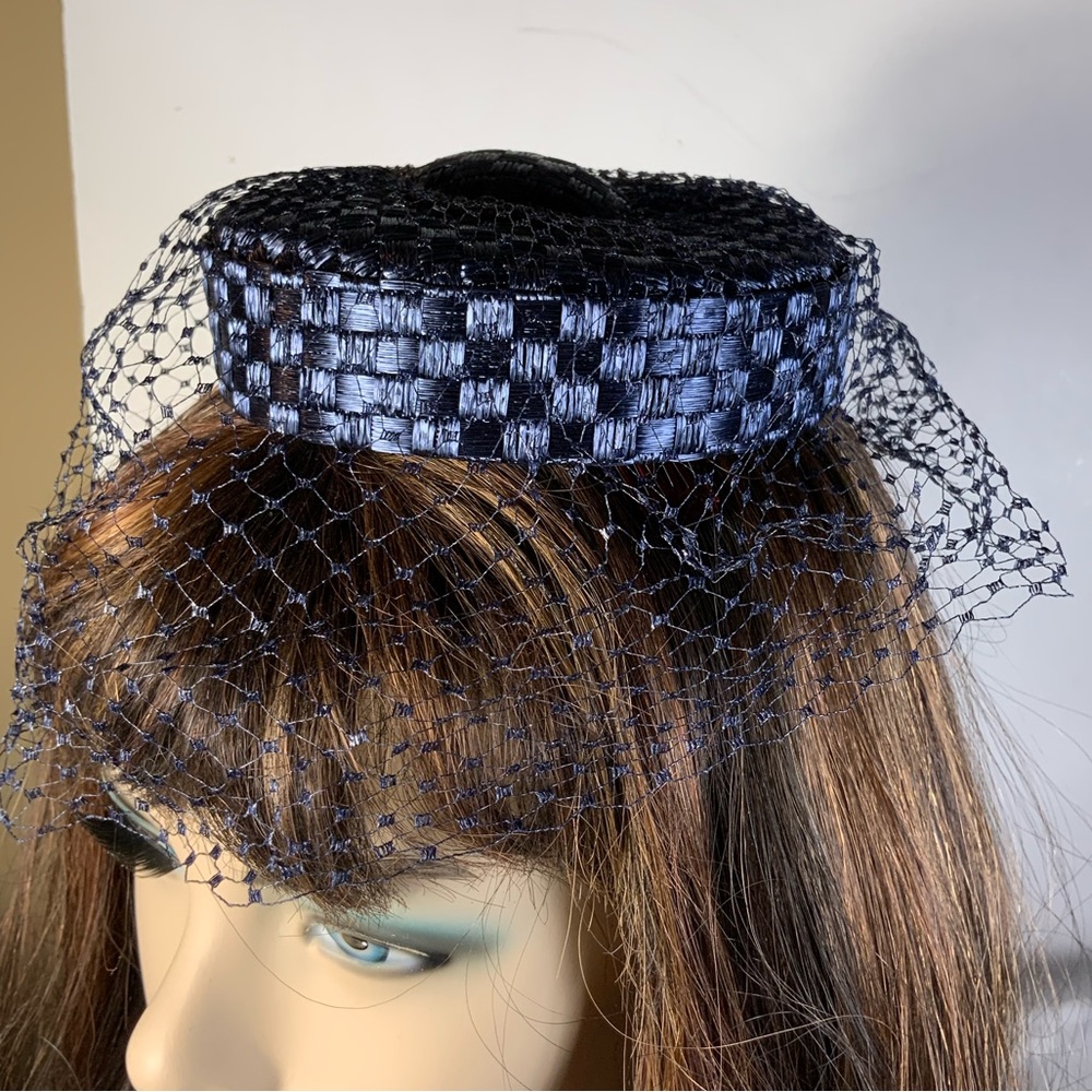 Vintage Hat Netting Navy Blue